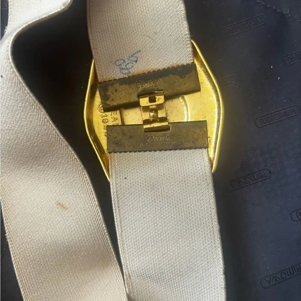 Vintage spandex dress belt gold buckle y2k vintage 1990 pearl accessory rare